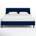 Joss & Main Helaina Tufted Low Profile Platform Bed Upholstered/Polyester in Blue/Yellow | 42.5 H x 79 W x 86 D in | Wayfair