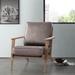 Lounge Chair - Joss & Main Gianni Artica Lounge Chair Faux Leather/Wood in Brown/Gray | 34 H x 28 W x 37.5 D in | Wayfair