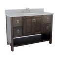 "49"" Single vanity in Silvery Brown finish with Gray granite top and rectangle sink - BellaTerra 400300-SB-GYR"