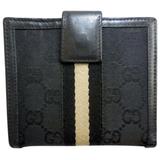 Gucci Bags | Gucci Black G Logo Print Canvas Bi-Fold Snap | Color: Black/Cream | Size: 5"L X 1.5"W X 4.5"H