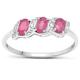 The Diamond Ruby Collection: 9ct White Gold Ruby & Diamond Eternity Engagement Ring (Size J) …