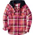 Legendary Whitetails Women's Standard Lumber Jane Hooded Flannel Shirt, Fusion Plaid, Large