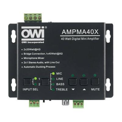 OWI Inc. AMPMA40X 40-Watt Digital Mini Amplifier with Mic Mixer and EQ AMPMA40X