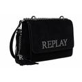 Replay women's suede handbag, black (Black 098), one size