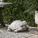 Beachcrest Home™ Strother Outdoor Turtle Garden Statue Stone in Gray | 8 H x 15 W x 12.5 D in | Wayfair D2BE370E678343829A0B48C8B2E19D36