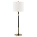 Wade Logan® Alisande 32.75" Table Lamp Linen/Metal in Yellow | 32.75 H x 10 W x 10 D in | Wayfair A12CEA377CD545ADBC7257850E0BBE35