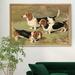 Red Barrel Studio® Basset Hounds - Picture Frame Painting Print on Canvas Canvas, Solid Wood in Green/White | 26.5 H x 36.5 W x 1.5 D in | Wayfair