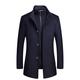 Mens 2 in 1 Wool Coat Regular Thick Winter Trench Coats Casual Peacoats (Jacket*1,Gilet*1)