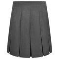 Zeco School Uniform Girls Stitched Down Box Pleat Skirt Grey