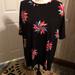 Lularoe Tops | 6 For $20 Lularoe Black Floral Knit High Low Half Sl Top Xs | Color: Black/Red | Size: Xs