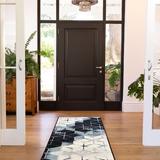 Black/White 26 x 0.3 in Area Rug - George Oliver Matias Geometric Tufted Black Area Rug Nylon | 26 W x 0.3 D in | Wayfair