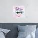 Rosdorf Park Floral & Botanical Love Paris So Much Florals - Painting Print on Canvas in Blue/Pink | 12 H x 12 W x 1.5 D in | Wayfair