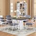 Beachcrest Home™ Elfrida 7 Piece Dining Set Wood/Upholstered/Metal in White | 30 H x 38 W x 66 D in | Wayfair 5342B2F0E05A4A0997F8A0D066EB9243