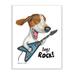 Stupell Industries Beagle w/ Guitar Dogs Rock Musical Inspiration by Danny Gordan - Graphic Art Print Wood in Brown | 15 H x 10 W x 0.5 D in | Wayfair