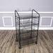 Rebrilliant 24.8" X 16.5" X 48" Bakery Display Rack w/Wheels, 5 Adjustable Shelves & 2 Sign Holders - Black Wire/Metal/Steel in Black/Gray | Wayfair