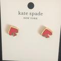 Kate Spade Jewelry | Kate Spade Gold & Red Enamel Earrings-Nwt | Color: Gold/Red | Size: Os