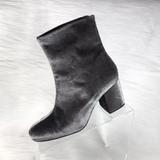 Free People Shoes | Free People Ankle Boots Gray Velvet Size 38 Us 8 | Color: Gray | Size: 8