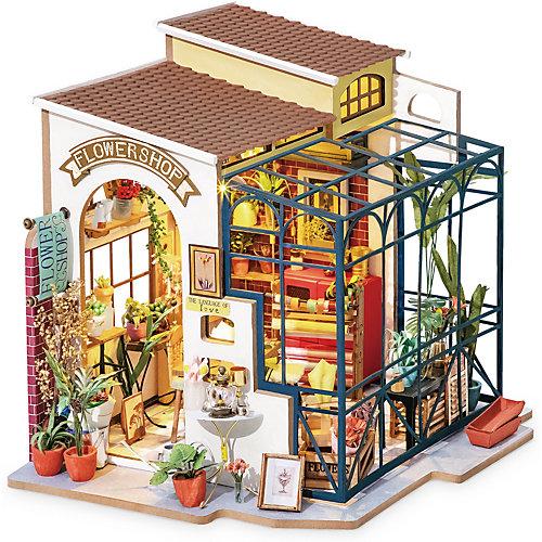 Emily's Flower Shop - 3D-Holzpuzzle Miniaturhaus-Bastelset, 258 Teile