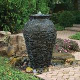 Loon Peak® Hames Plastic/Stone Medium Stacked Slate Urn Fountain | 45 H x 27 W x 27 D in | Wayfair DD69695BBF6044639E3CF1D308CFAE05