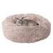 Calming Cuddler Long Fur Donut Pet Bed, 23" L X 23" W X 9" H, Taupe, Small, Cream