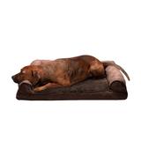 Plush & Suede Full Support Sofa Pet Bed, 36" L X 27" W X 6.5" H, Espresso, Large, Brown