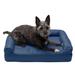 Quilted Full Support Sofa Pet Bed, 20" L X 15" W X 5.5" H, Navy, Small, Blue