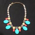 J. Crew Jewelry | J. Crew Rare Statement Necklace Turquoise Coral | Color: Blue/Orange | Size: Os