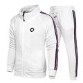MANLUODANNI Men's Tracksuit Sets Bottoms Full Zip Casual Jogging Gym Suit Jacket with Pockets White M