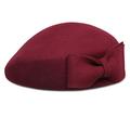 DORRISO Elegant Ladies French Beret Winter Spring Leisure Vacation Warm Plain French Beret Hats for Women Beret Wool Wine Red