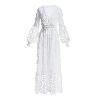 Boston Proper - Mixed Media Lace Dress - White - X Small