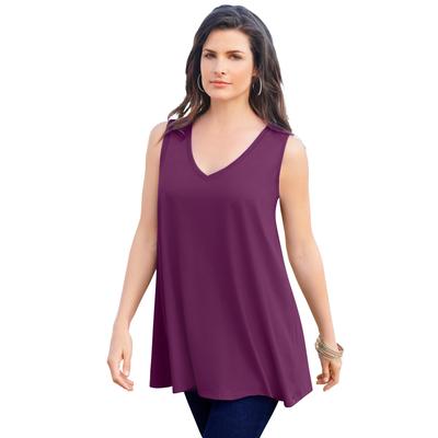 Plus Size Women's Swing Ultimate Tank by Roaman's in Dark Berry (Size 38/40) Top