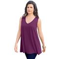 Plus Size Women's Swing Ultimate Tank by Roaman's in Dark Berry (Size 22/24) Top