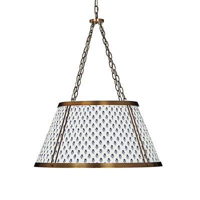 Camille Hanging Shade 6-Light Chandelier with Specialty Shade - Anais Pleated Shade Indigo - Ballard Designs