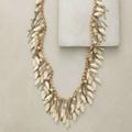 Anthropologie Jewelry | Anthropologie Aglauros Fringe Necklace Euc | Color: Gold/White | Size: Os