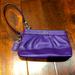 Coach Bags | Coach Purple Pleated Cobbled Leather Wristlet | Color: Purple/Silver | Size: One Size