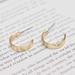 Anthropologie Jewelry | Dainty 14k Gold Stud Hoops 3/4" | Color: Gold/Silver | Size: Os