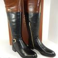 Coach Shoes | Coach Micha Leather Zip Tall Dress Boots 6 | Color: Black/Gold/Red | Size: 6