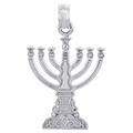 Jewish Gold Pendant Necklaces - Sterling Silver 925 Menorah Pendant Necklace Small (Available Chain Length 16"- 18"- 20"- 22")