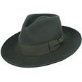 Gladwin Bond Stiff and Snap Brim 100% Wool Felt Fedora Trilby Hat with Wide Band Luxury Wool Hat Looks Amazing and Feels Amazing When Wearing (Dark Green, Small 54cm)