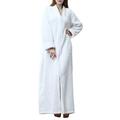 Pronghorn Womens Vintage Long Sleeve Snuggle Fleece Robe Maternity Nightdress White XL