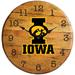 Iowa Hawkeyes Team Oak Barrel Clock