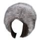 vannawong Women Faux Fur Hat Cossack Fluffy Ear Muffs Russian Bucket Pillbox Headwear Headbands Winter Cozy Headwrap Silver Grey