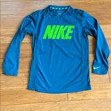 Nike Shirts & Tops | 3/$36 Or 2/$30 Nike Boys Dri-Fit Long Sleeve Aqua/Neon Green Med | Color: Blue/Yellow | Size: Mb