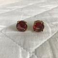 Kate Spade Jewelry | Kate Spade Bright Ideas Garnet Stud Earrings | Color: Gold/Red | Size: Os