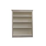 Lark Manor™ Breithaup 36" W Solid Wood Standard Bookcase Wood in White/Brown | 72 H x 36 W x 13 D in | Wayfair 349BD0BF20914538A1104BE8FA60C490