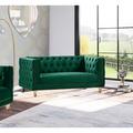 Willa Arlo™ Interiors Sickels 66" Velvet Square Arm Sofa Wood/Velvet in Green | 30 H x 66 W x 34 D in | Wayfair A203E58FFDAE489FBEFFCD7B191EB569