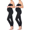 MOTHERS ESSENTIALS Maternity Pregnant Women Leggings (XL - 2PACK, Black)