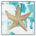 Oliver Gal Aqua Starfish Marine Life - Painting on Canvas in Blue/Brown | 24 H x 24 W x 1.5 D in | Wayfair 30322_24x24_CANV_WFL