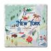 CounterArt Attractions of New York Absorbent Stone Coaster Stoneware, Ceramic in Blue/Green | 4 D in | Wayfair 01-02506