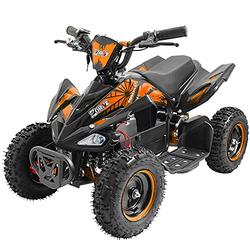 Zorax 36V 1000W Orange 6'' Tyre Battery Powered Kids Mini ATV Quad Bike (Foot Brake - 3 Speeds - LED Light - Forward/Neutral/Reverse - CE Approved - MAX Capacity: 65KGS) Children's Electric Ride on